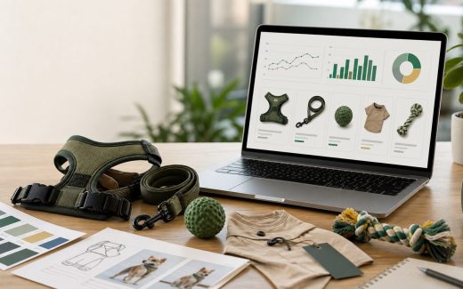 Pet accessory samples and ad performance data used to analyze low-ticket pet product economics