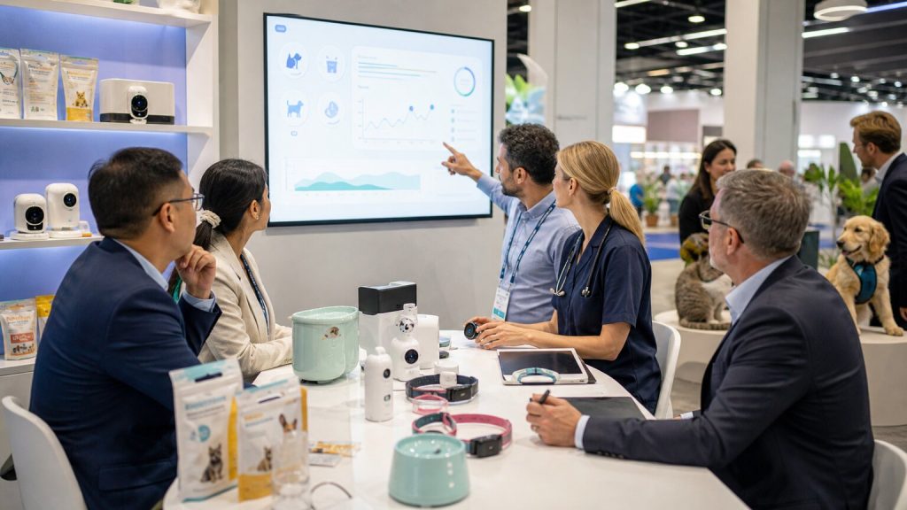 Pet-tech ecosystem meeting for AI pet health partnerships and buyer evaluation